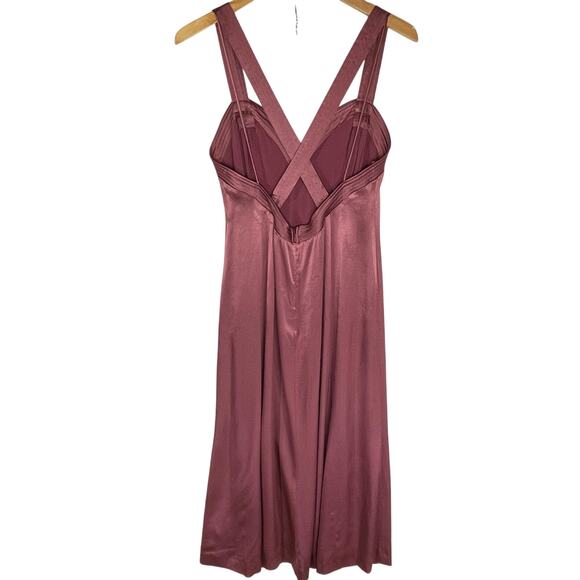 ANTHROPOLOGIE Women’s Cross-Back Satin Midi Dress size 8 - Picture 8 of 11